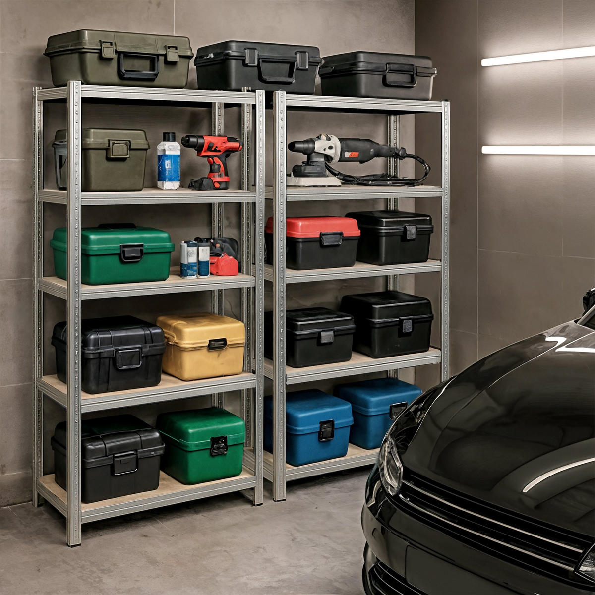 SCHWERLASTREGAL galvanisiertes Silber 90x30x180 cm - Silberfarben, Metall (90/180/30cm) - Akord