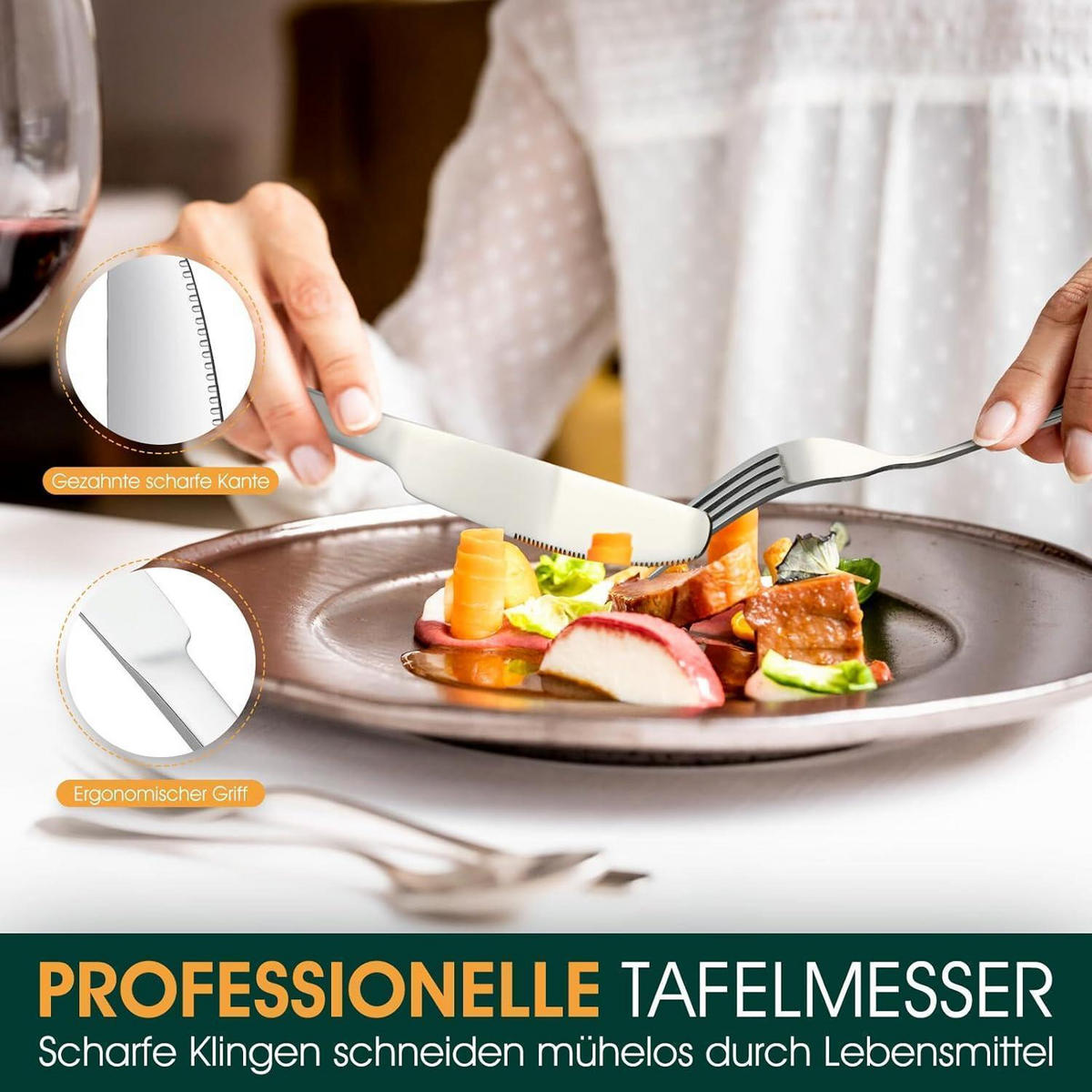 BESTECKSET 36-teilig für 6 Personen Edelstahl Silber - Silberfarben, Metall