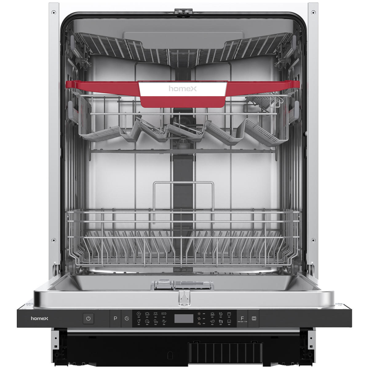 GESCHIRRSPÜLER vollintegrierbar 60 cm, Einbau Spülmaschine - 14 Maßgedecke, 8 Programme, AquaStop, Bodenlicht - Silberfarben, Kunststoff/Metall (59.8/81.5/55cm) - homeX