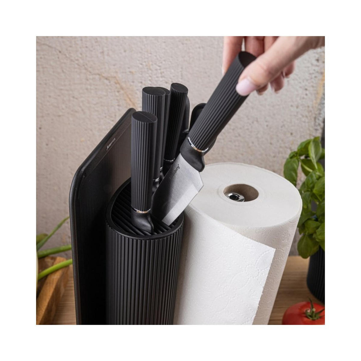 MESSERSET Schwarz 30/20/30 cm 63936 - Schwarz, Kunststoff - Klausberg 