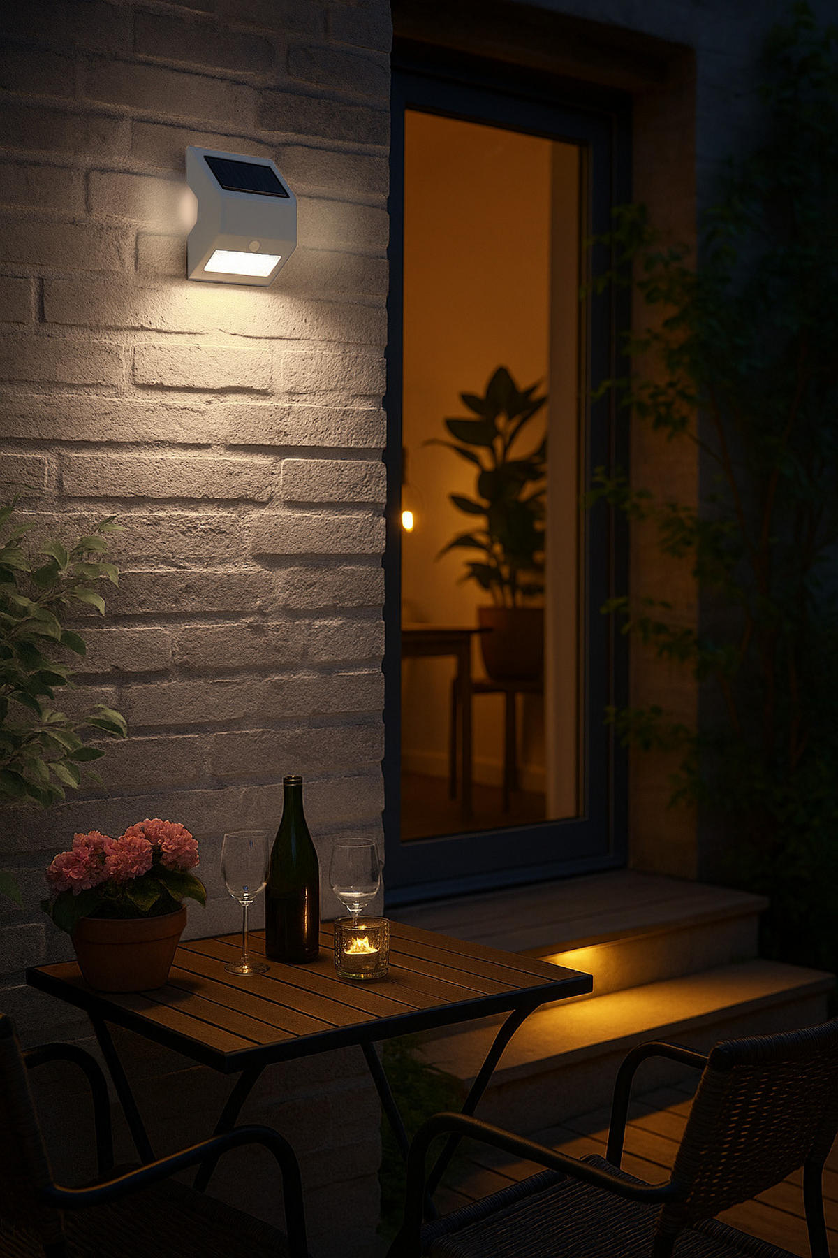 LED-SOLAR-WANDLEUCHTE mit Bewegungsmelder & Dämmerungssensor – ideal für Eingangsbereiche, Treppen & Terrassen weiß kaltweiß - Weiß, Kunststoff (5.3/11.5/10cm) - Northpoint