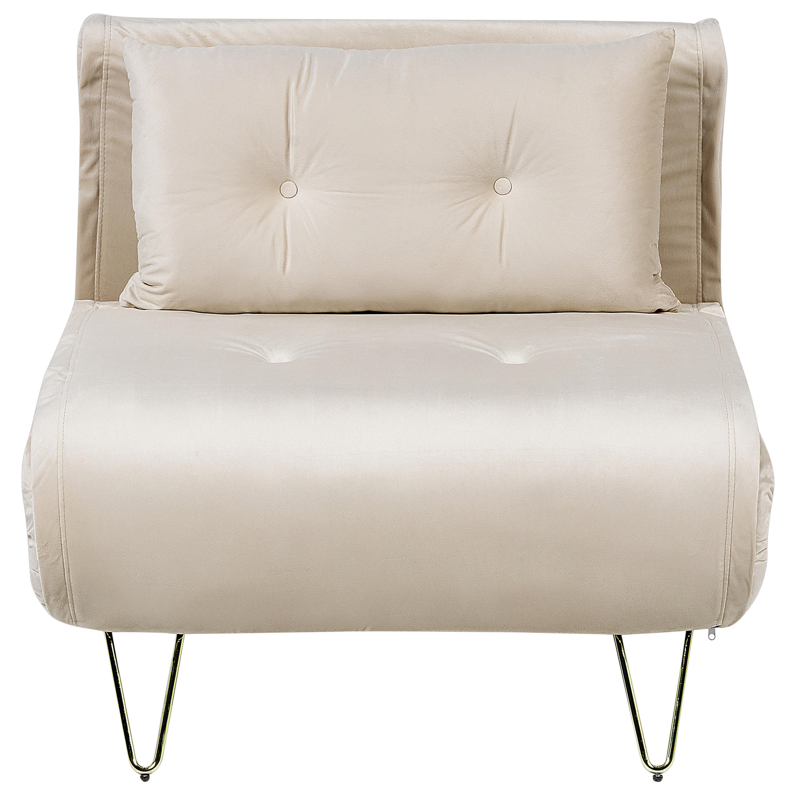 SCHLAFSOFA Samtstoff Beige Vestfold - Beige/Goldfarben, Textil (78/81/70cm) - Beliani