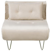 SCHLAFSOFA Samtstoff Beige Vestfold - Beige/Goldfarben, Textil (78/81/70cm) - Beliani