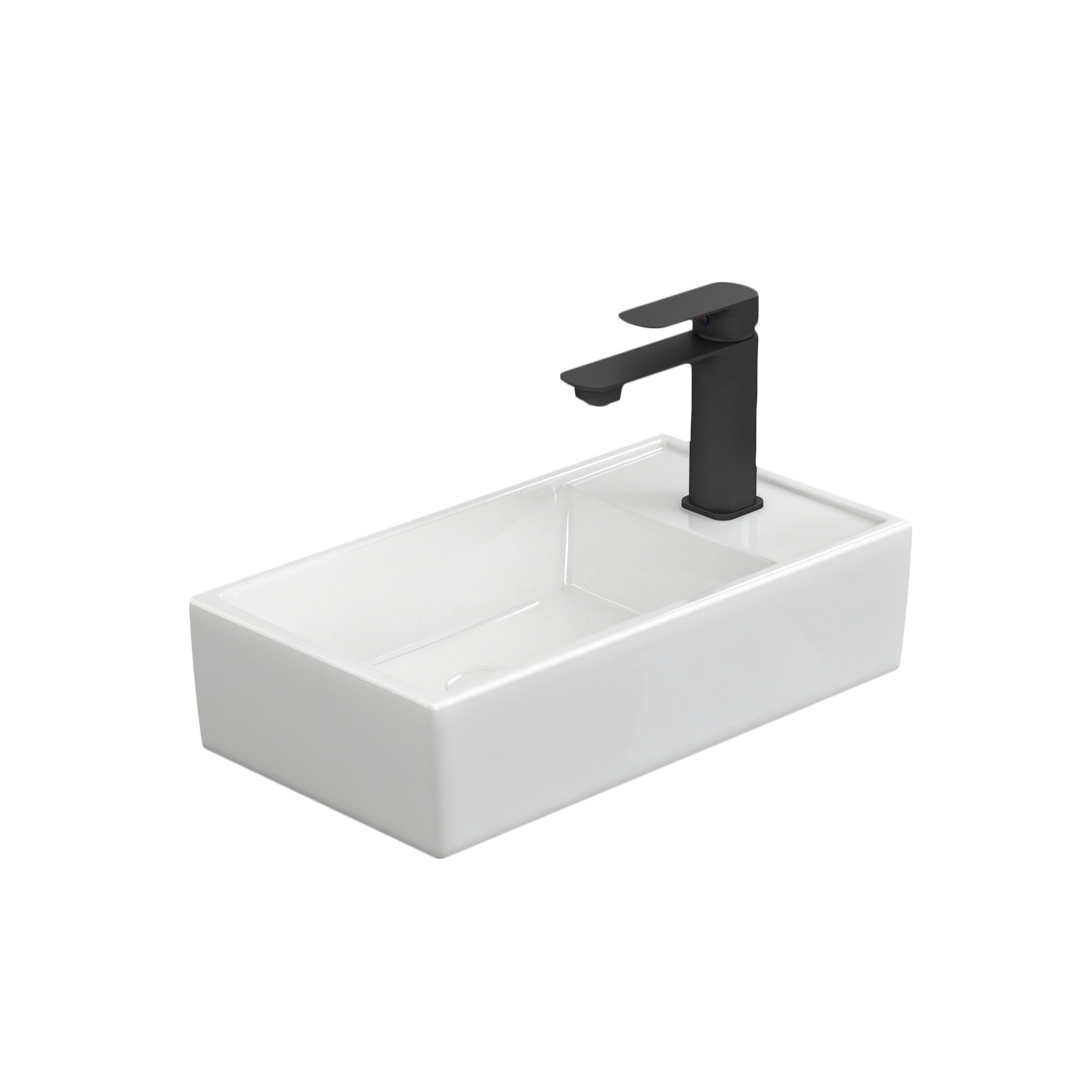 WASCHBECKEN Keramik Aufsatzbecken 41 / 22 / 10 cm - Weiß, Keramik (22/10/41cm) - EMKE