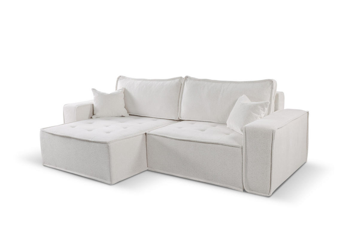 ECKSOFA Bohoo Mit Schlaffunktion Hellbeige Links - Beige, Holz (140/248cm) - Kaiser Möbel