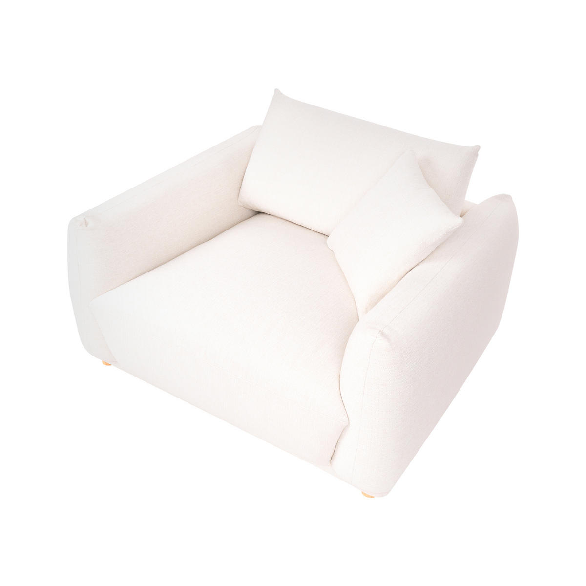 SESSEL Stoff Cremeweiß Jubek - Creme/Weiß, Textil (120/81/104cm) - Beliani