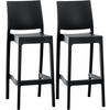 BARHOCKER 2er Set Kunststoff schwarz - Schwarz, Kunststoff (45/105/51cm) - CLP