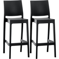 BARHOCKER 2er Set Kunststoff schwarz - Schwarz, Kunststoff (45/105/51cm) - CLP