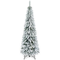 WEIHNACHTSBAUM DE-41620 180 cm, 523 Zweige, Kunstschnee, schlank - Grün, Kunststoff (180cm) - ComfortXL