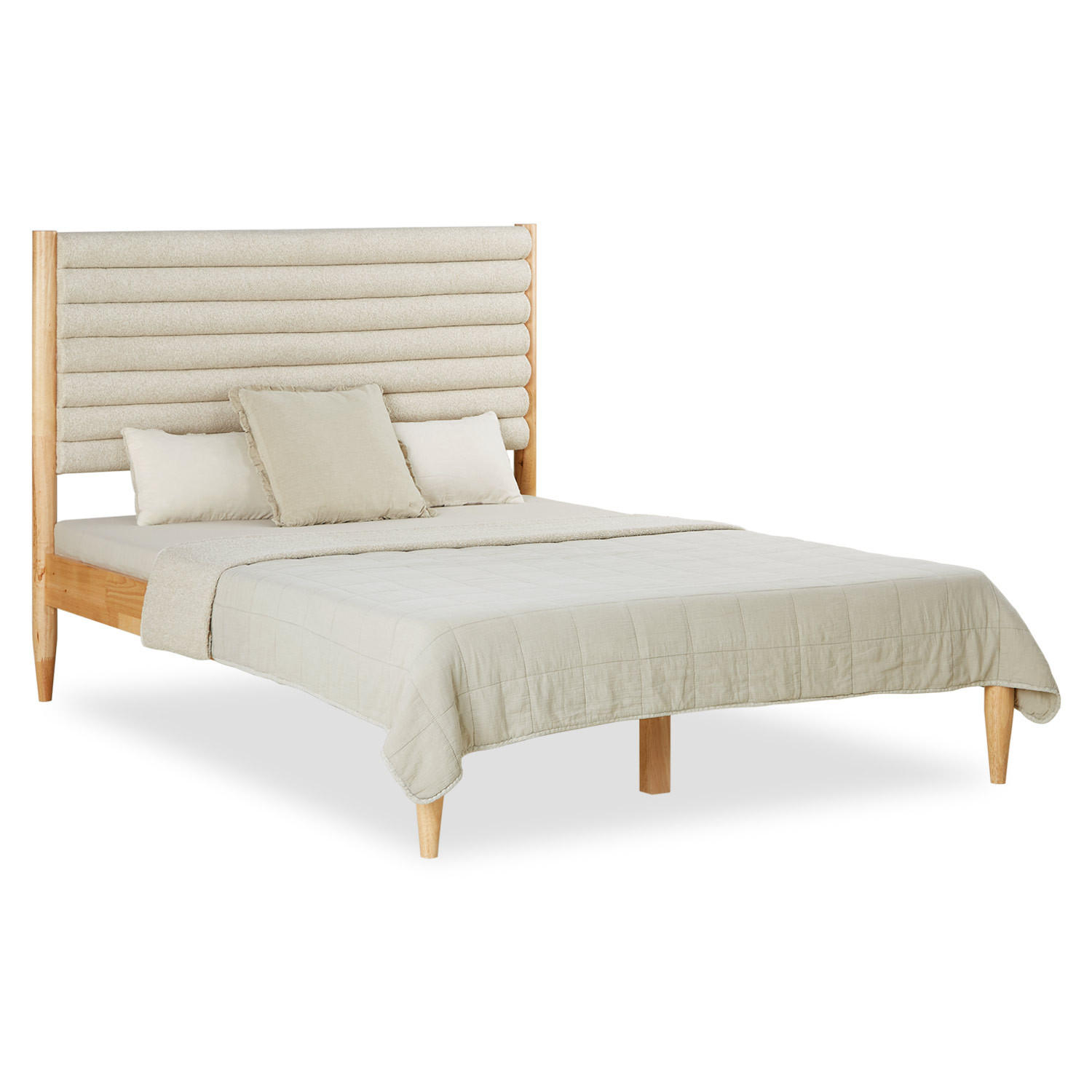 Homestyle4u Holzbett Beige