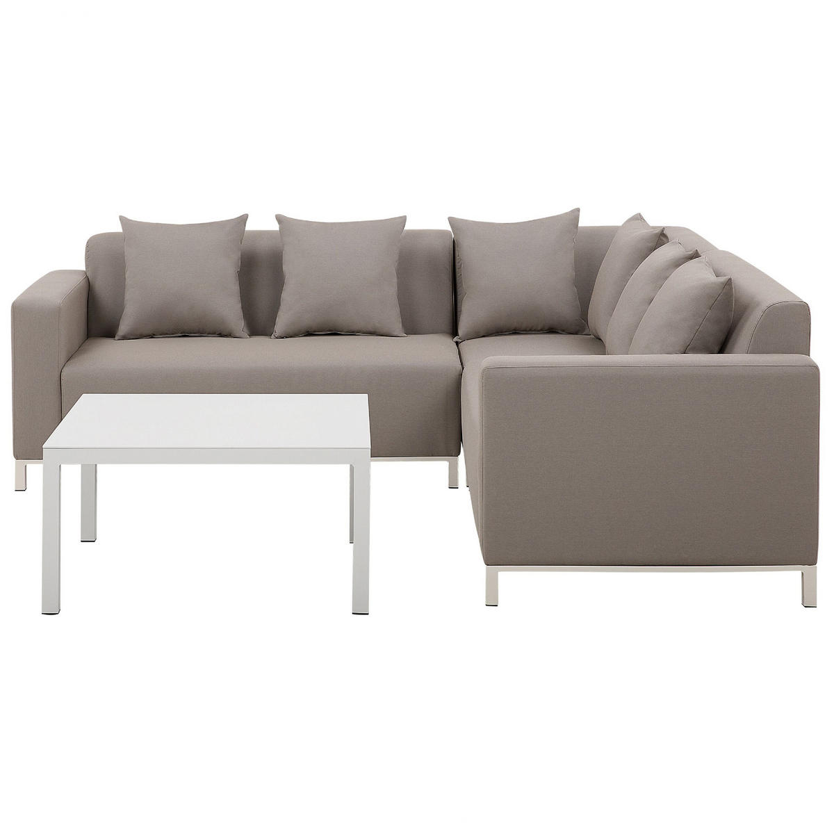 LOUNGE SET 5-Sitzer cremeweiß rechtsseitig modular Belize - Creme, Textil - Beliani