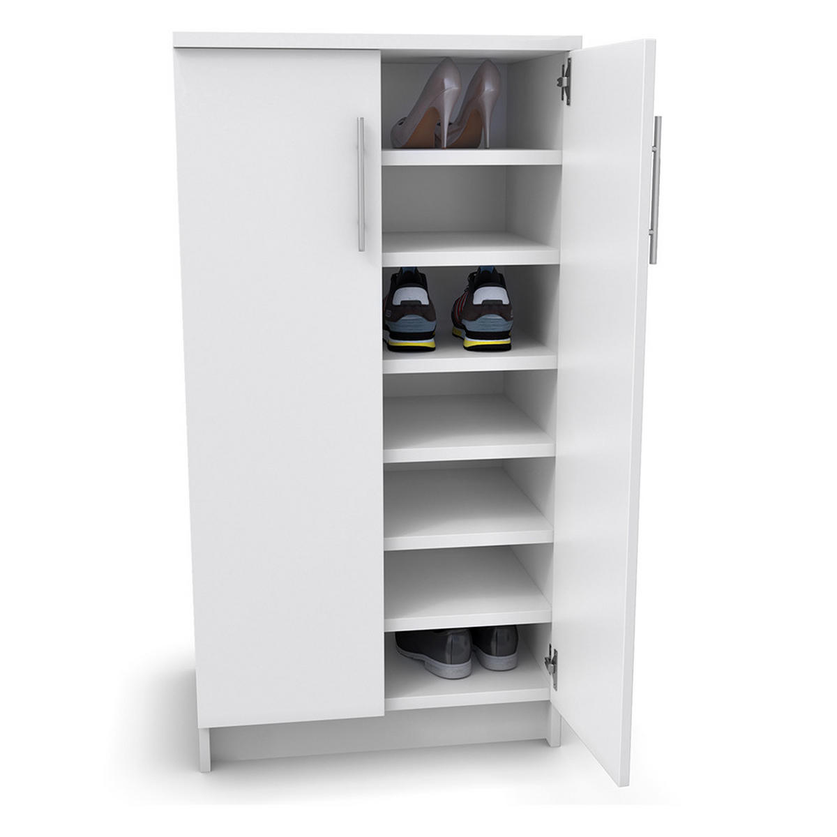 SCHUHSCHRANK Dalia Weiß 56 x 108 cm - Weiß, Holzwerkstoff (56/108/40cm) - Vicco