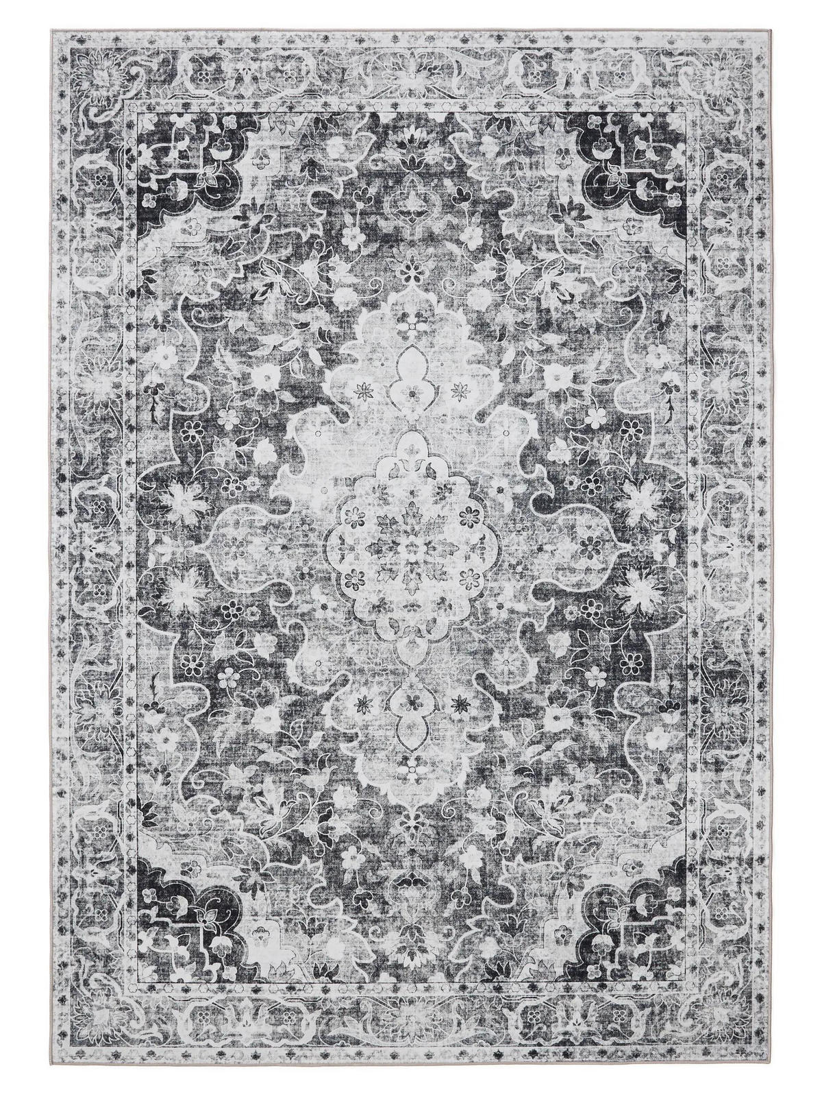 VINTAGE-TEPPICH George waschbar 160x230 cm - Anthrazit, Kunststoff (160/230cm) - benuta