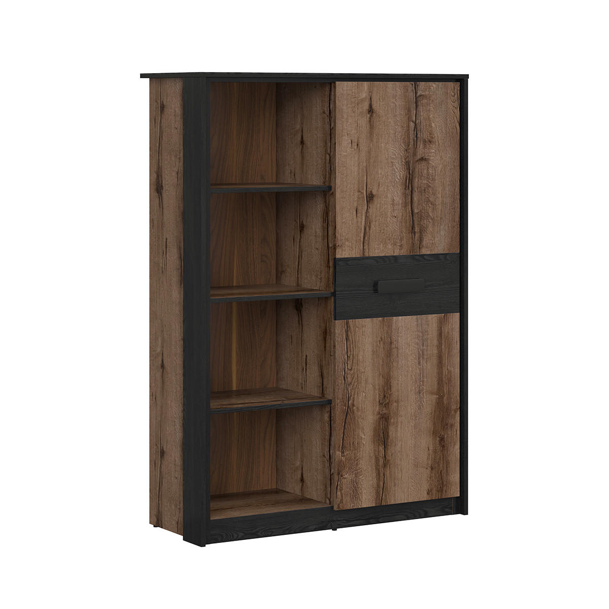 BÜCHERREGAL Romane Holz und Schwarz - Schwarz, Holzwerkstoff (150/49/41cm) - Petits-meubles