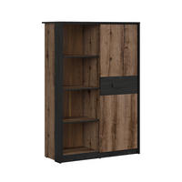 BÜCHERREGAL Romane Holz und Schwarz - Schwarz, Holzwerkstoff (150/49/41cm) - Petits-meubles