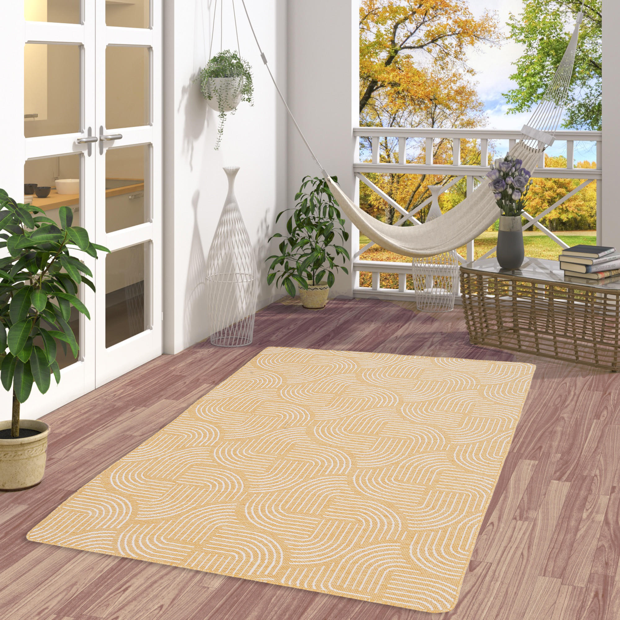 Thumbnail - Snapstyle In-, Gelb, Textil, 80x320 cm, Teppiche & Böden, Teppiche, Outdoorteppiche