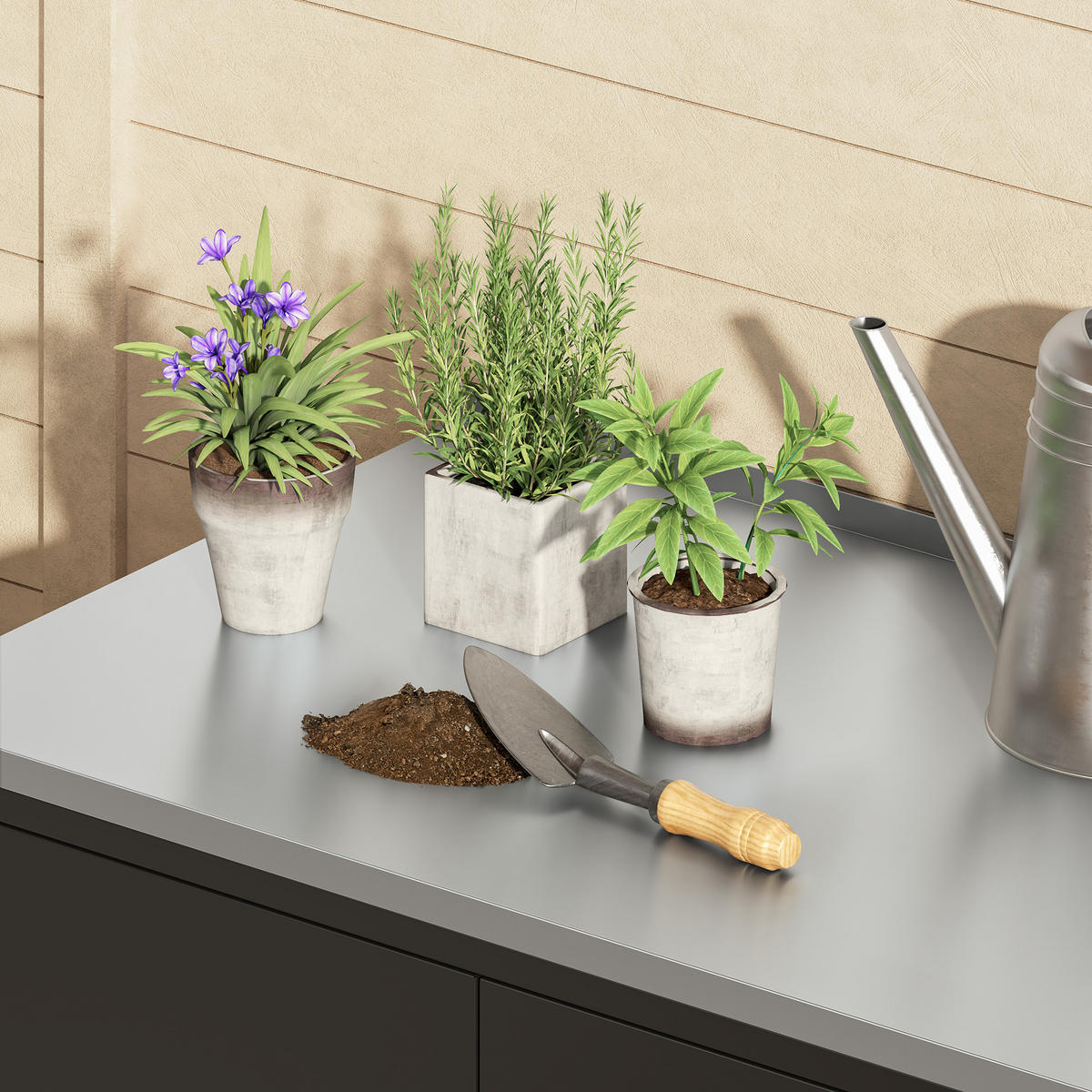 VENKOVNÍ SKŘÍŇ Bolognano - černá, kov (80/92/50cm) - casa.pro