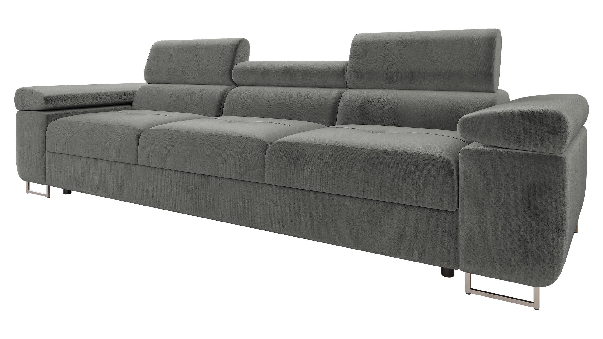 SOFA Torezio 3 - Grau, Holz/Textil (263/90/102cm) - MIRJAN24