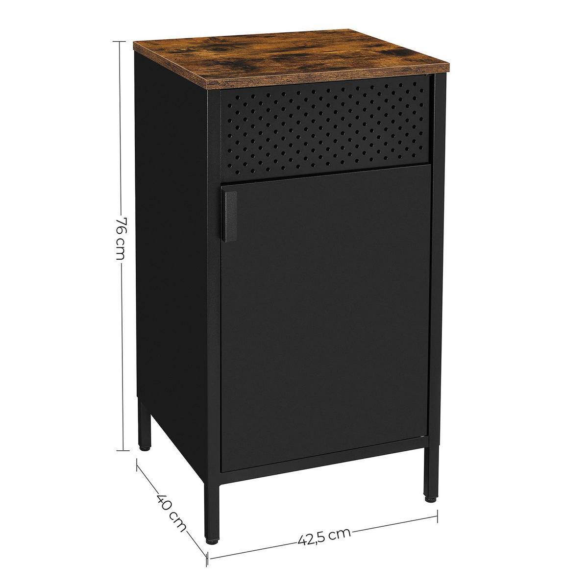 NACHTTISCH BEISTELLSCHRANK - Braun, Holzwerkstoff (40/76/42.5cm) - Hansiro
