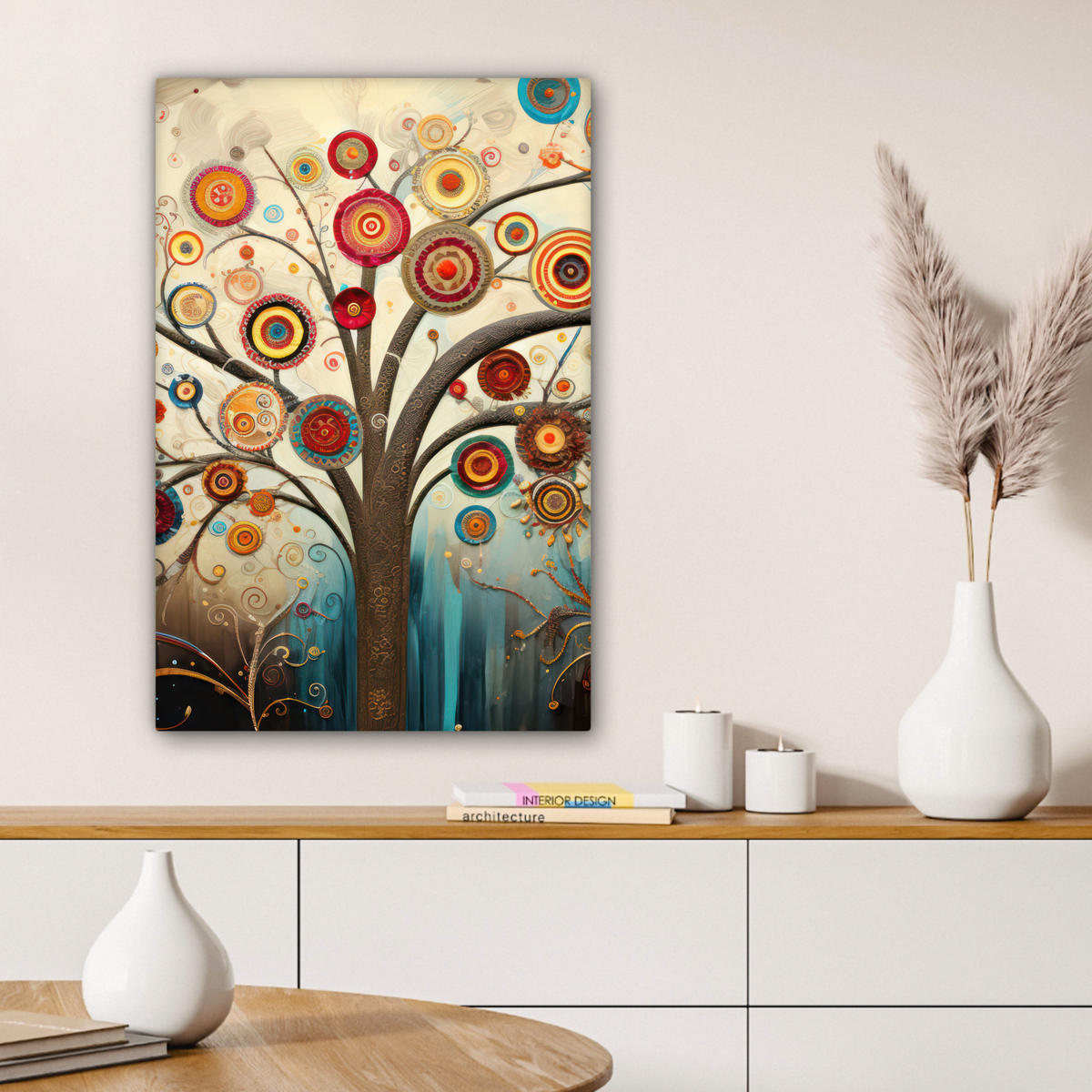 LEINWANDBILD Baum - Baum des Lebens - Farbe 60x90 cm - Braun, Textil (60/90cm) - MuchoWow