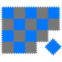 SPIELMATTE ab Null - 180/90/1 cm Puzzlematte Grau - Multicolor, Kunststoff (30/30cm) - Littletom