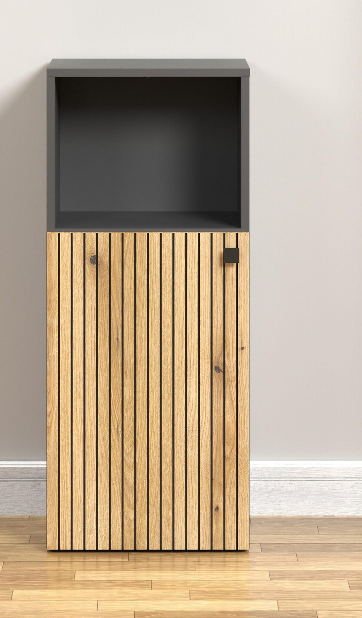 BADKOMMODE Evoke Eiche, grau 40 x 95 cm, Badschrank in modernem Design - Eichefarben/Anthrazit, Holzwerkstoff/Metall (31/95/40cm) - Top.Furn
