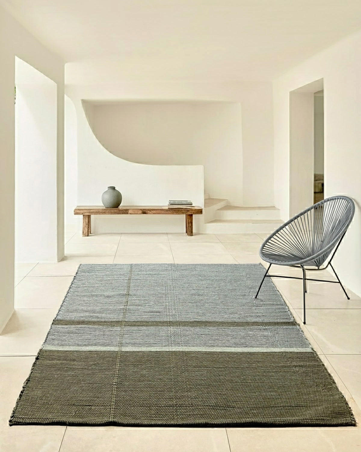 TEPPICH aus recycelten Fasern handgewebt grün - Grün, Naturmaterialien (120/170cm) - AFK Living