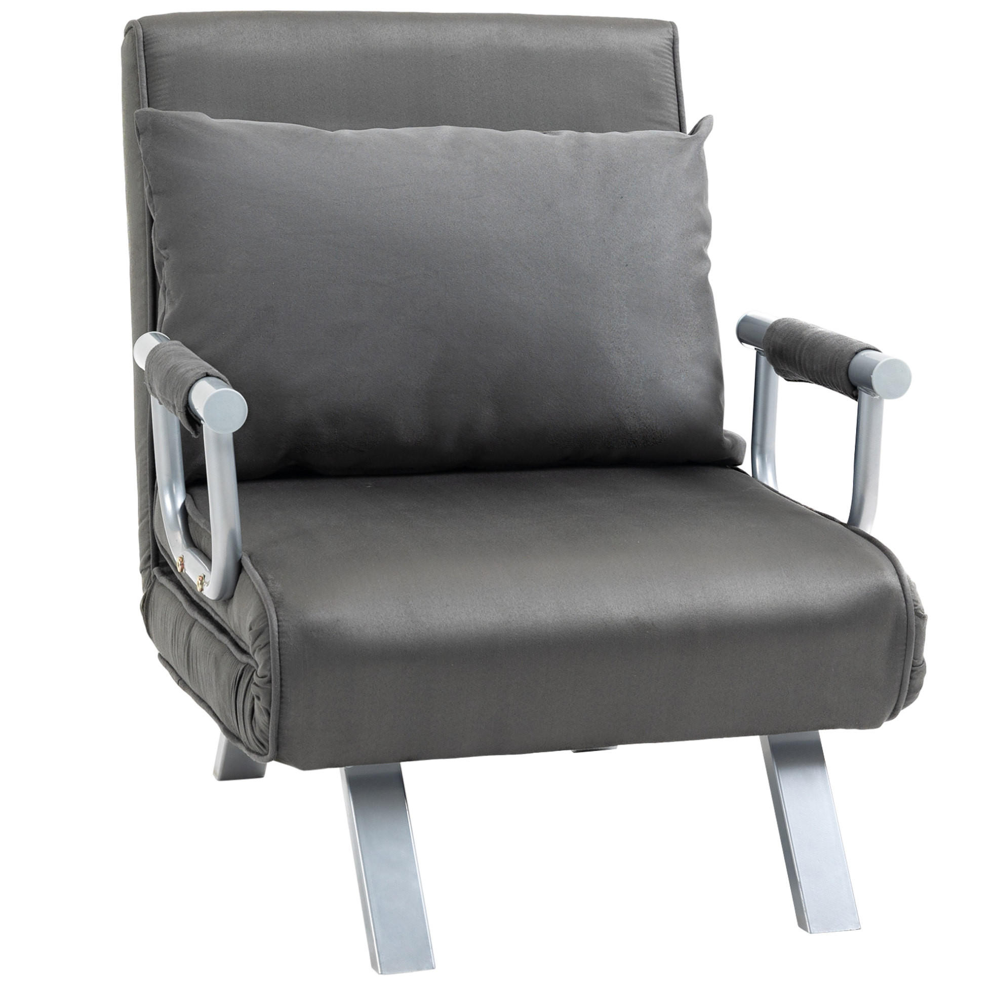 SCHLAFSESSEL, Polyester mit 5-fach verstellbarer Rückenlehne, 65/69/80 cm, Grau - Grau, Textil (65/80/69cm) - Redom