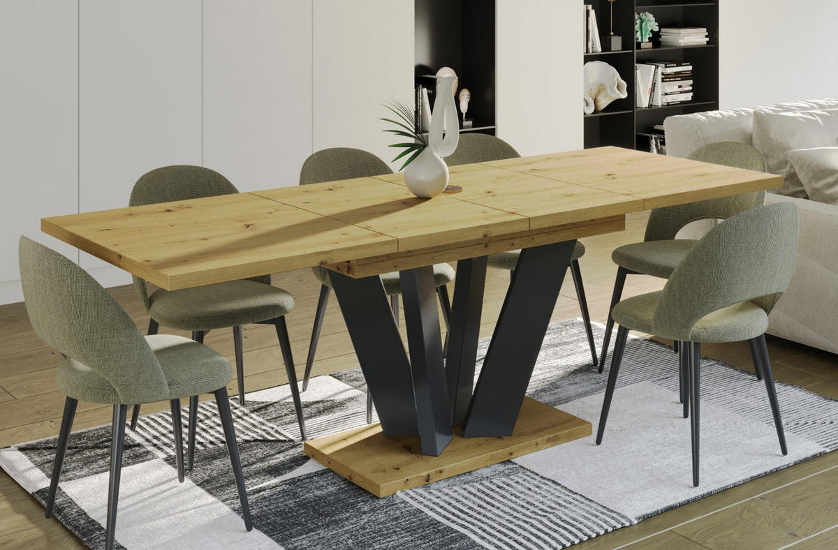 ESSTISCH Alex ausziehbar - Eiche Artisan, Holzwerkstoff (130/80/80cm) - Endo-Moebel