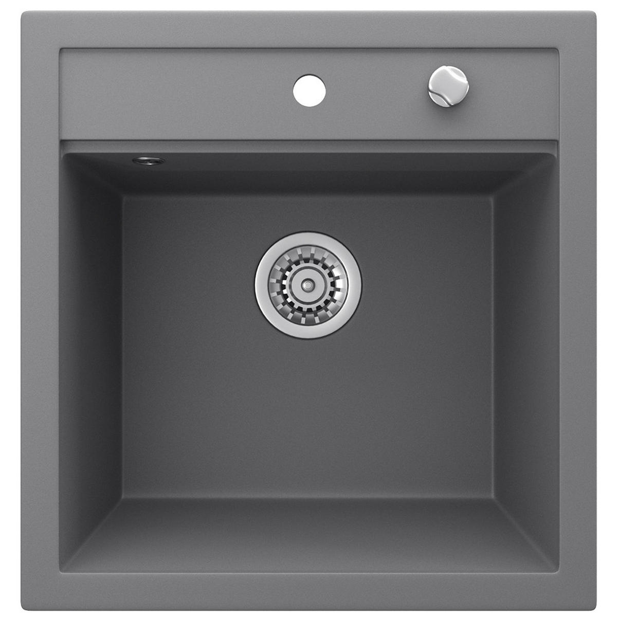 SPÜLBECKEN Tesa Grau 49 x 51 cm - Dunkelgrau, Keramik (49/20/51cm) - Bergstroem