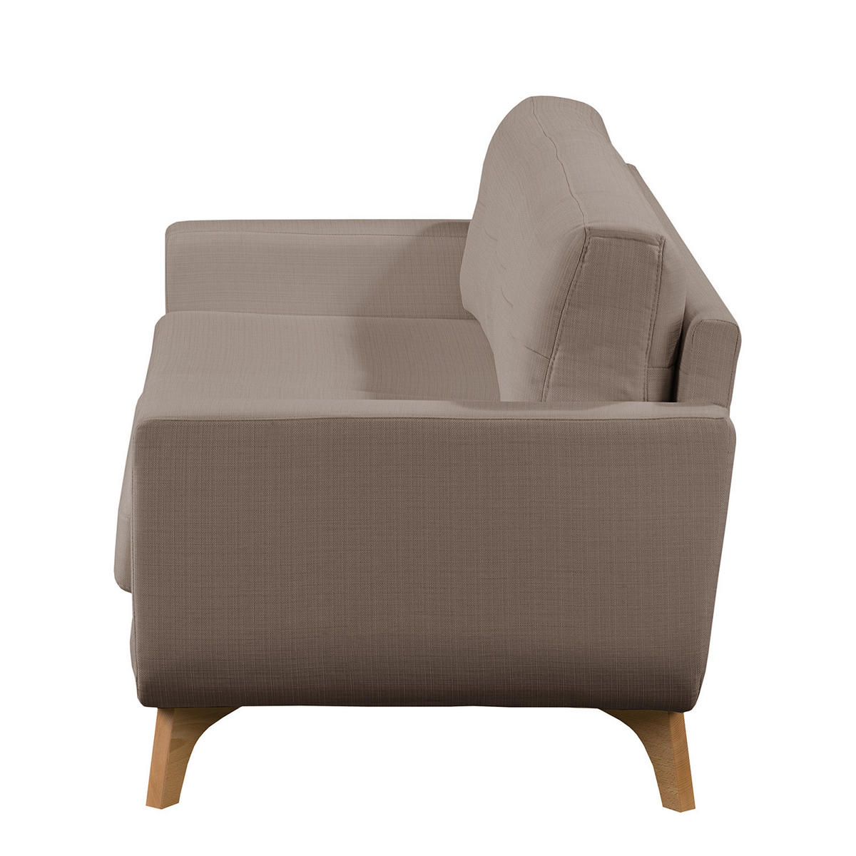 3-SITZER SOFA - Strukturstoff - Hellbraun, Textil (198/88/90cm) - home24