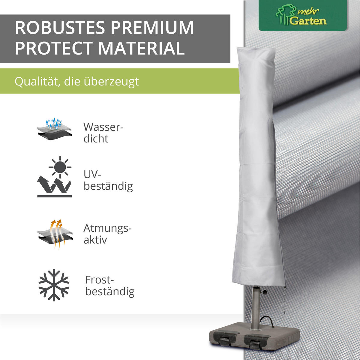 SCHUTZHÜLLE für Sonnenschirme SHP-60170 - Grau, Kunststoff (55/195/1cm) - mehr Garten