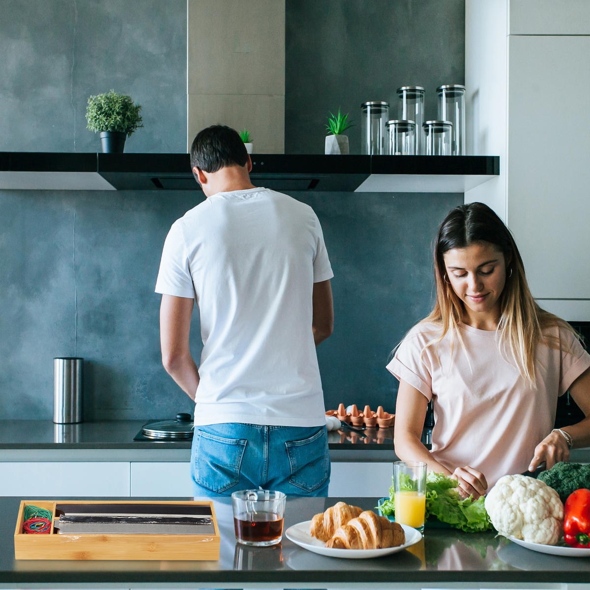 FOLIENSPENDER - Hellbraun, Holz/Metall (39.5/5.5/13cm) - Relaxdays