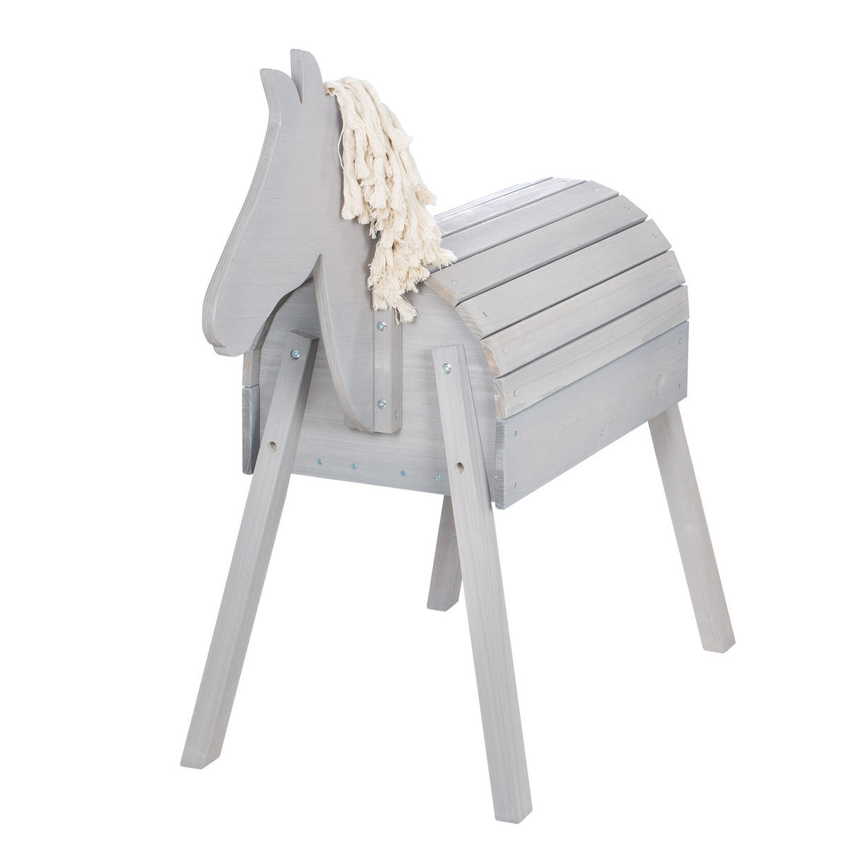 SPIELPFERD OUTDOOR Spielpferd Outdoor grau - Grau, Holz (110/48cm) - Roba
