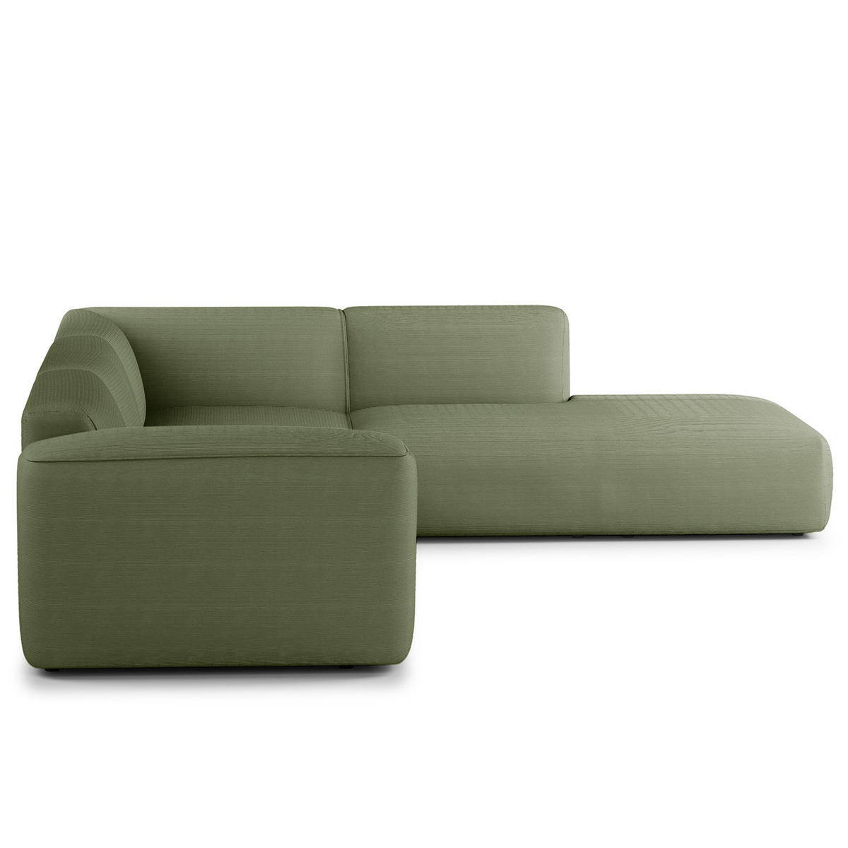 3-SITZER ECKSOFA mit Recamiere - Dunkelgrün/Schwarz, Kunststoff/Textil (295/231cm) - home24