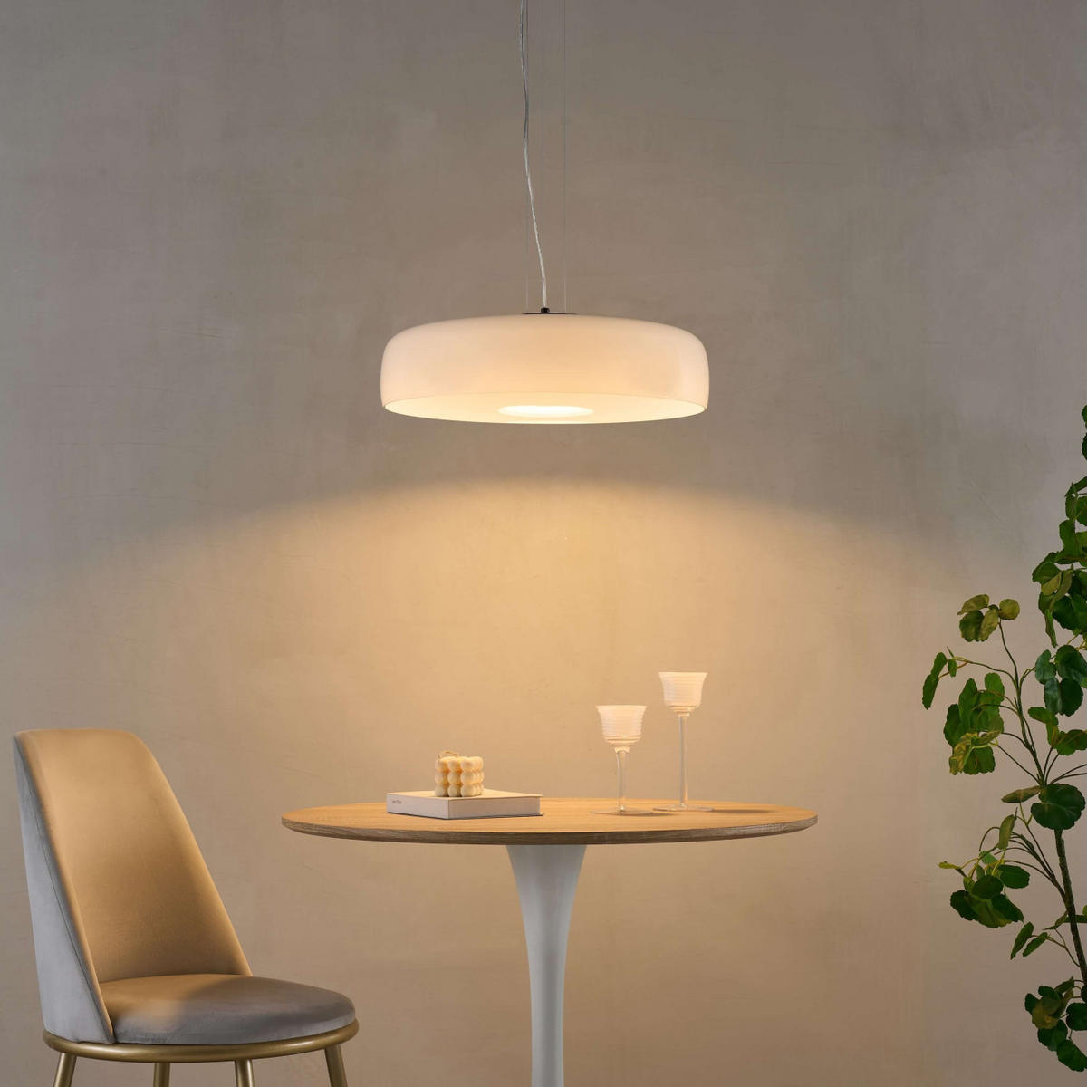 HÄNGELEUCHTE Riccardo, Weiß und Schwarz, 10.1cm - Schwarz, Glas (10/42/10.1cm) - KOSILUM