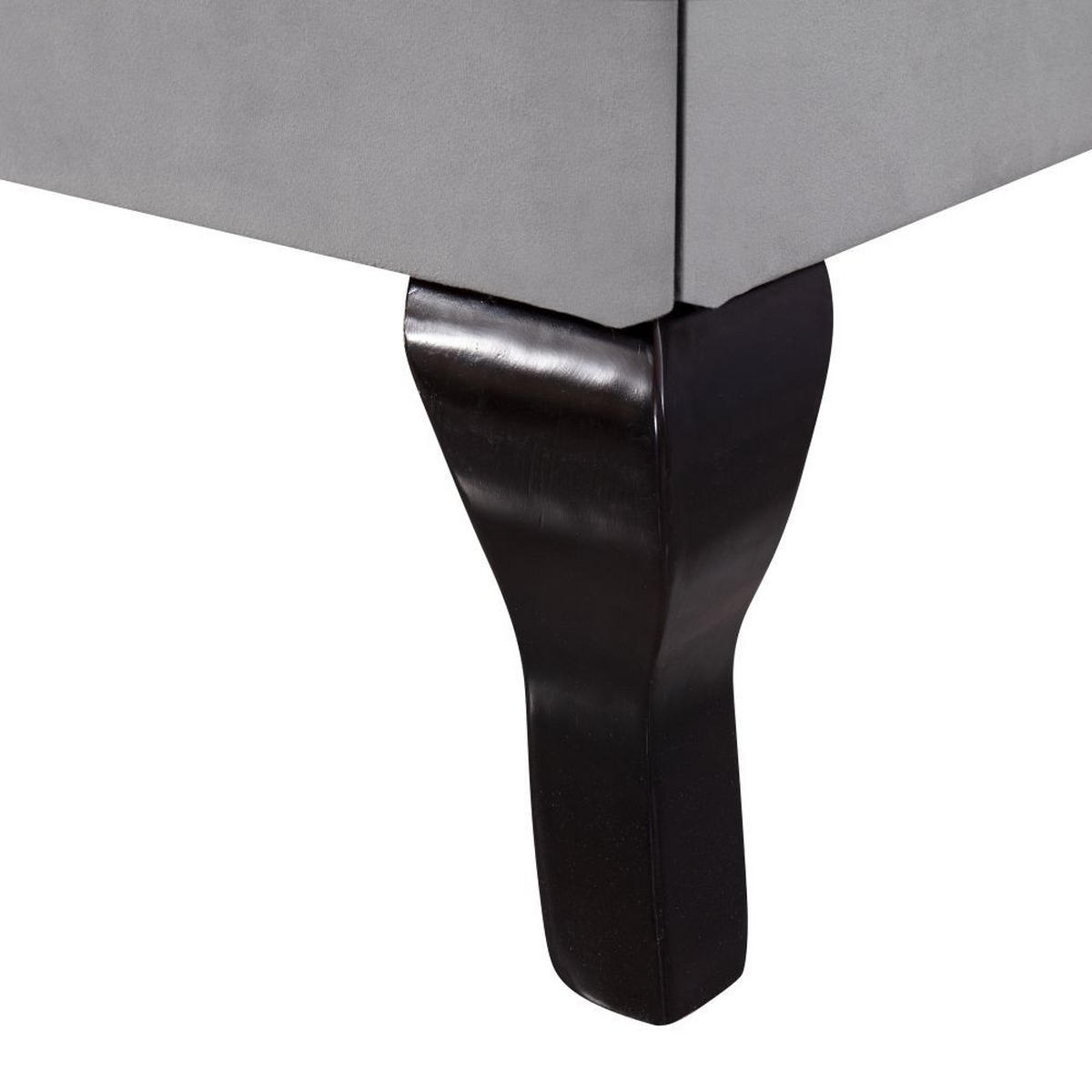 POLSTERBETT 140/200 cm in Grau Samt, Höhenverstellbares - Grau, Holz/Textil (140/200cm) - KOMHTOM