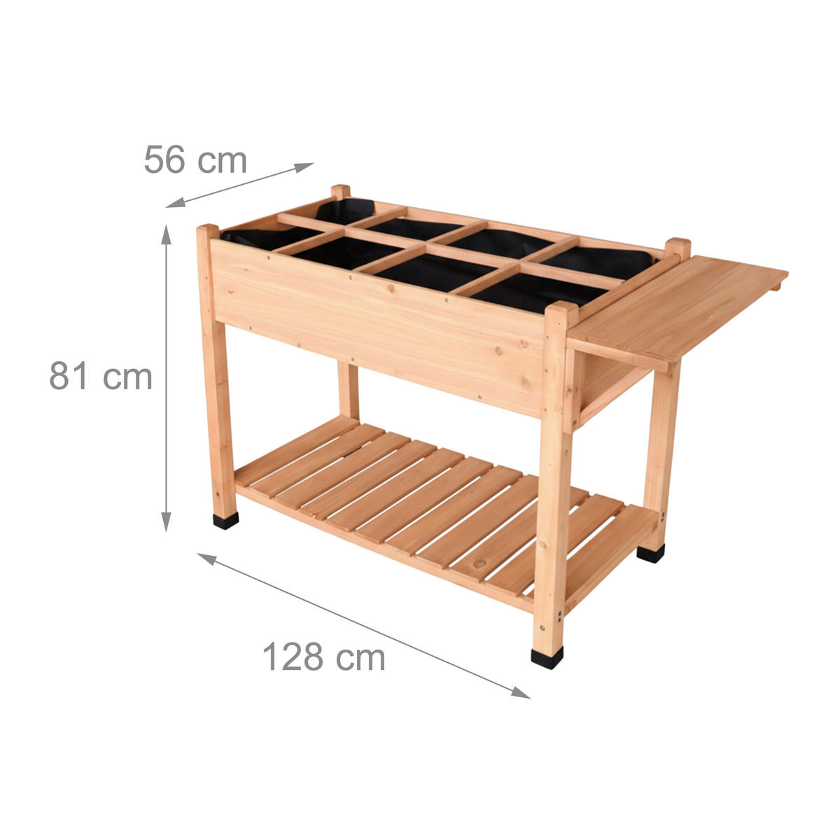 HOCHBEET - Orange, Holz/Textil (128/81/56cm) - Relaxdays