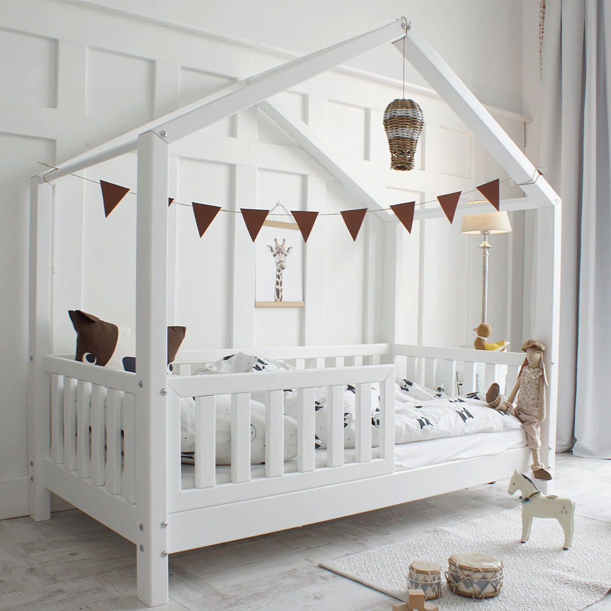 HAUSBETT 80/160 Roxane Weiß - Weiß, Holz (80/160cm) - Petits-meubles