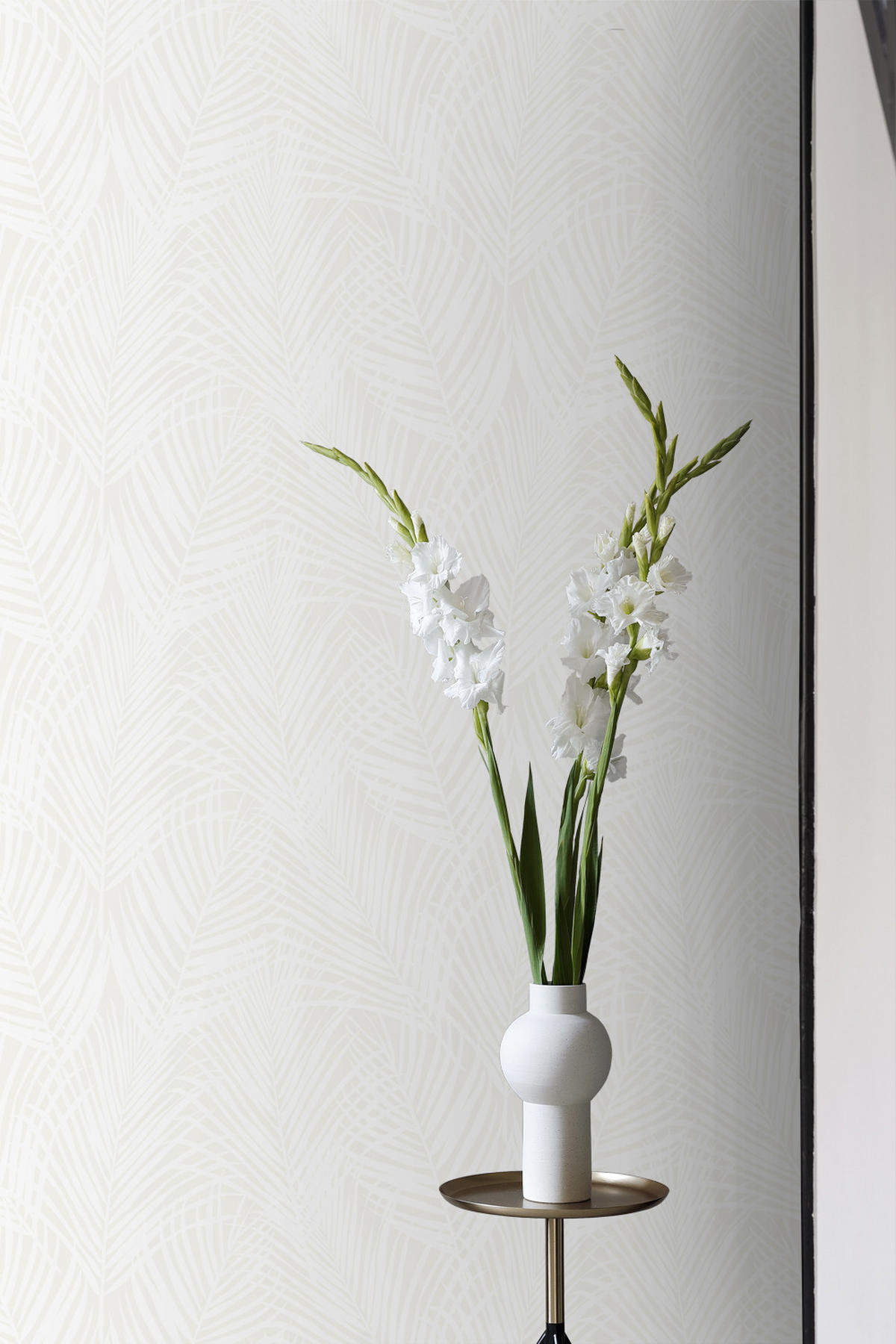 TAPETE Palmenblätter 53 cm x 10.05 m - Weiß, Papier (53/1000cm) - Origin Wallcoverings