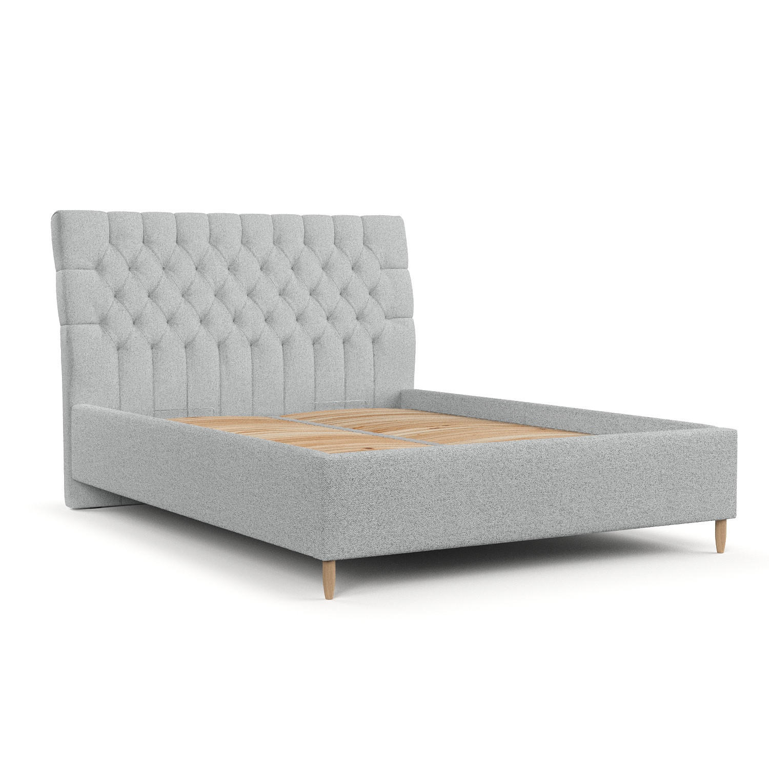 POLSTERBETT Lira 160/200 cm Hellgrau im Riva Stoff - Hellgrau/Naturfarben, Holz/Holzwerkstoff (160/200cm) - AltaBeds