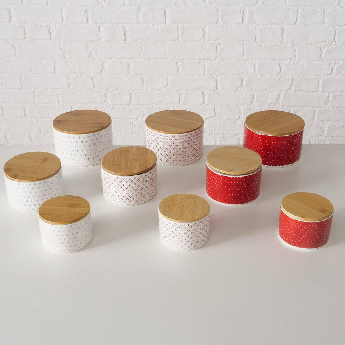KERAMIKBEHÄLTER Lilly 3er-Set - Rot, Keramik (16/10/16cm) - Boltze Home