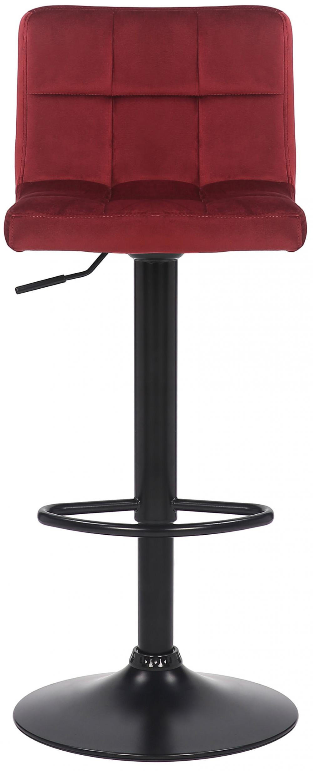BARHOCKER 2er Set Samt Rot - Rot/Schwarz, Textil/Metall (40/85/40cm) - CLP