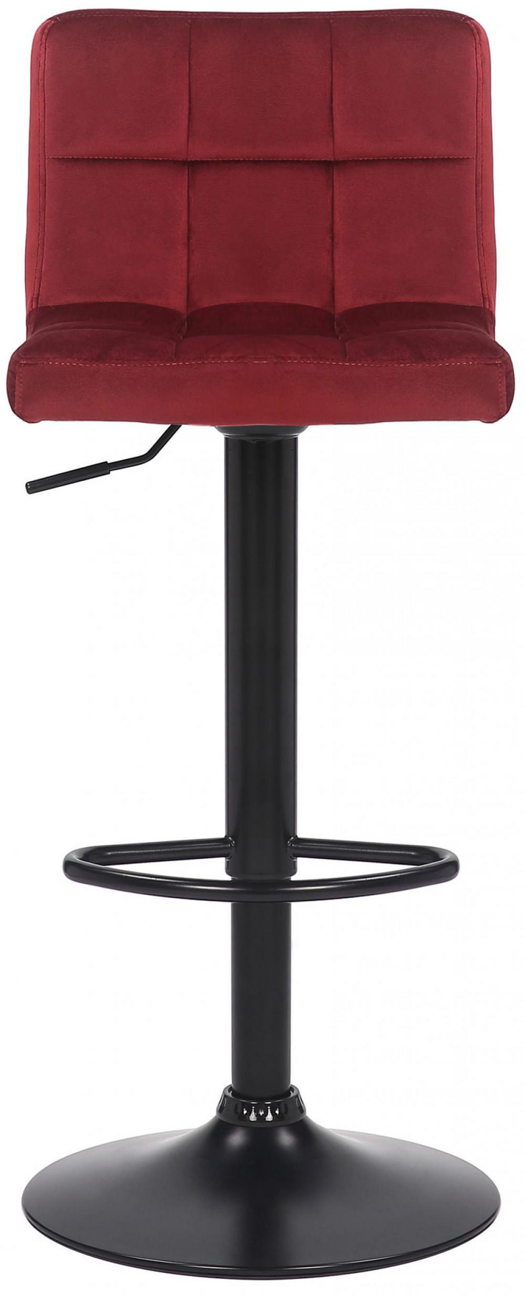 BARHOCKER 2er Set Samt Rot - Rot/Schwarz, Textil/Metall (40/85/40cm) - CLP
