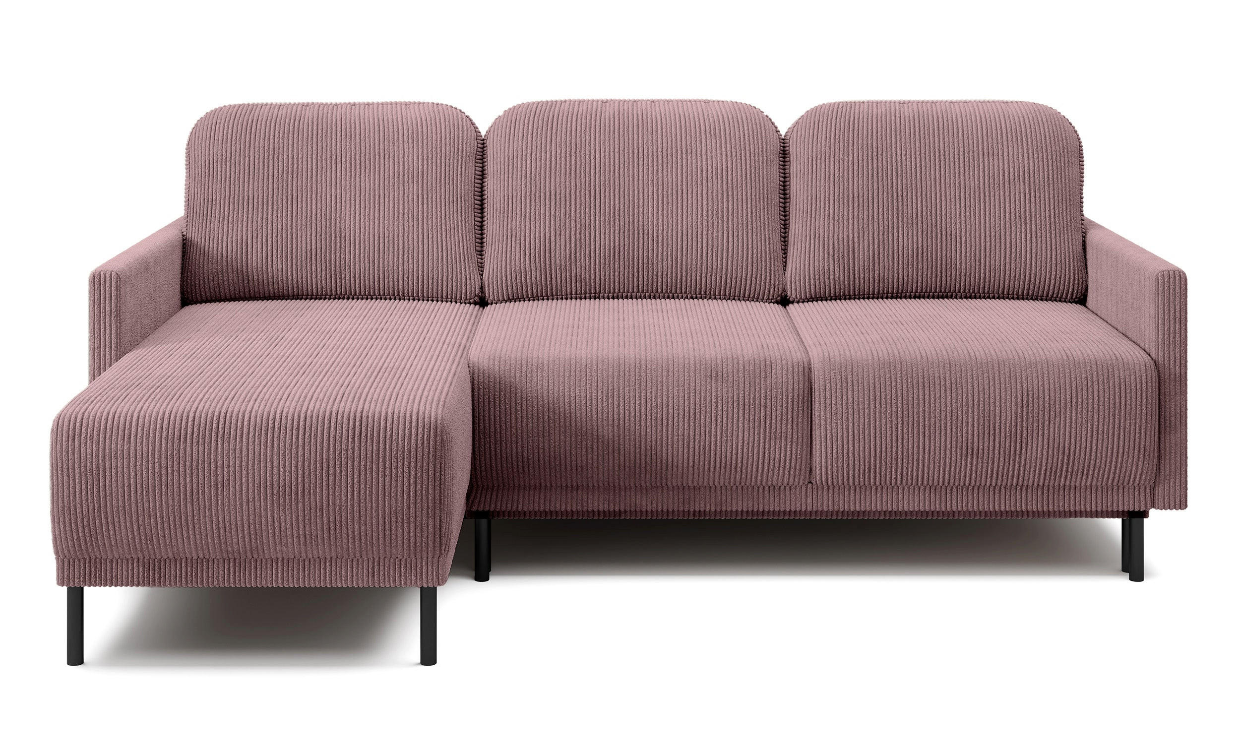 ECKSOFA Hamiel Lila Cordbezug - Flieder/Schwarz, Holz/Textil (212/142cm) - Selsey