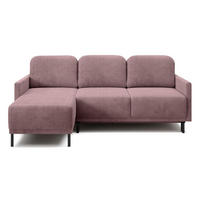 ECKSOFA Hamiel Lila Cordbezug - Flieder/Schwarz, Holz/Textil (212/142cm) - Selsey