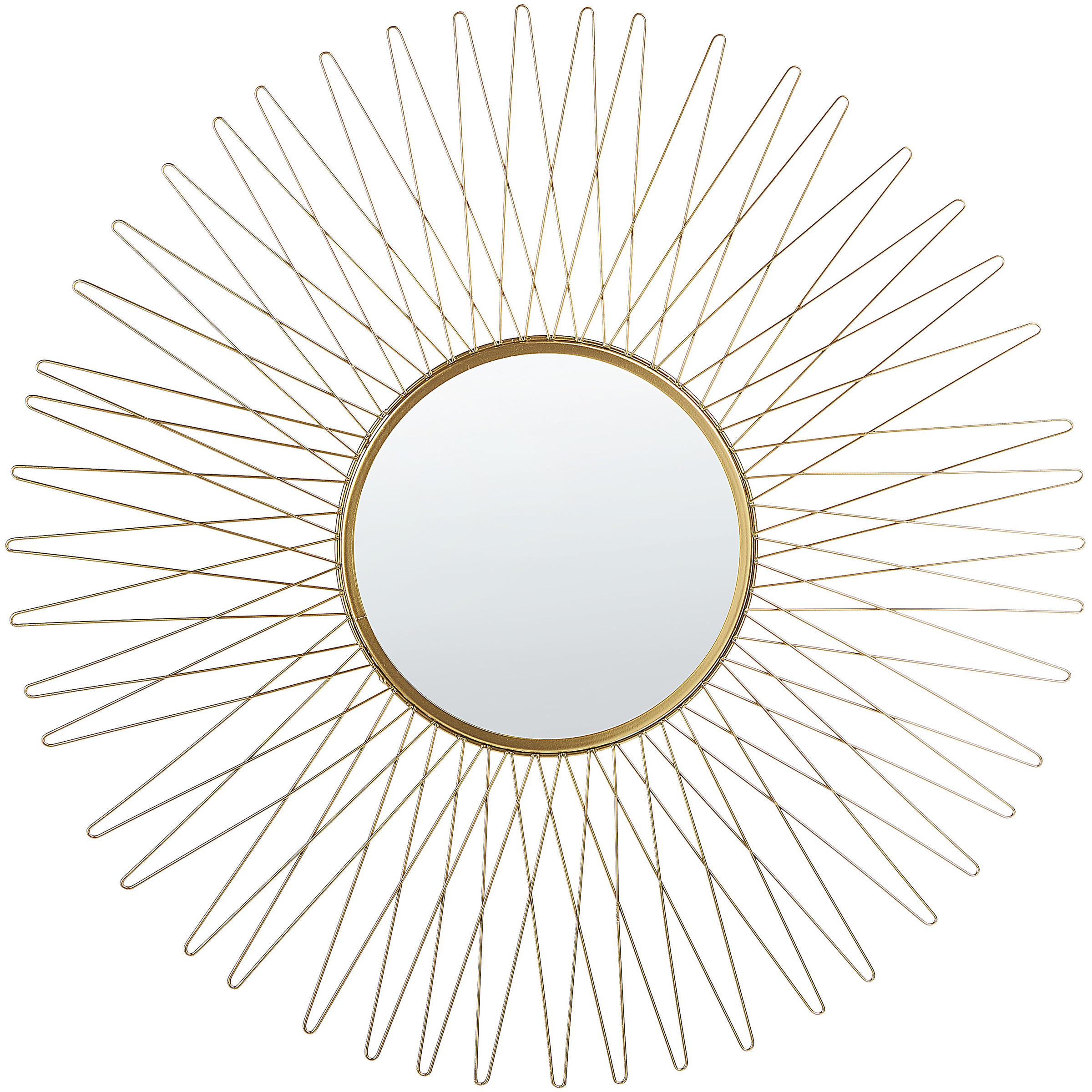 WANDSPIEGEL gold Sonnenform 70 cm Saumur - Goldfarben, Metall (70/4/70cm) - Beliani