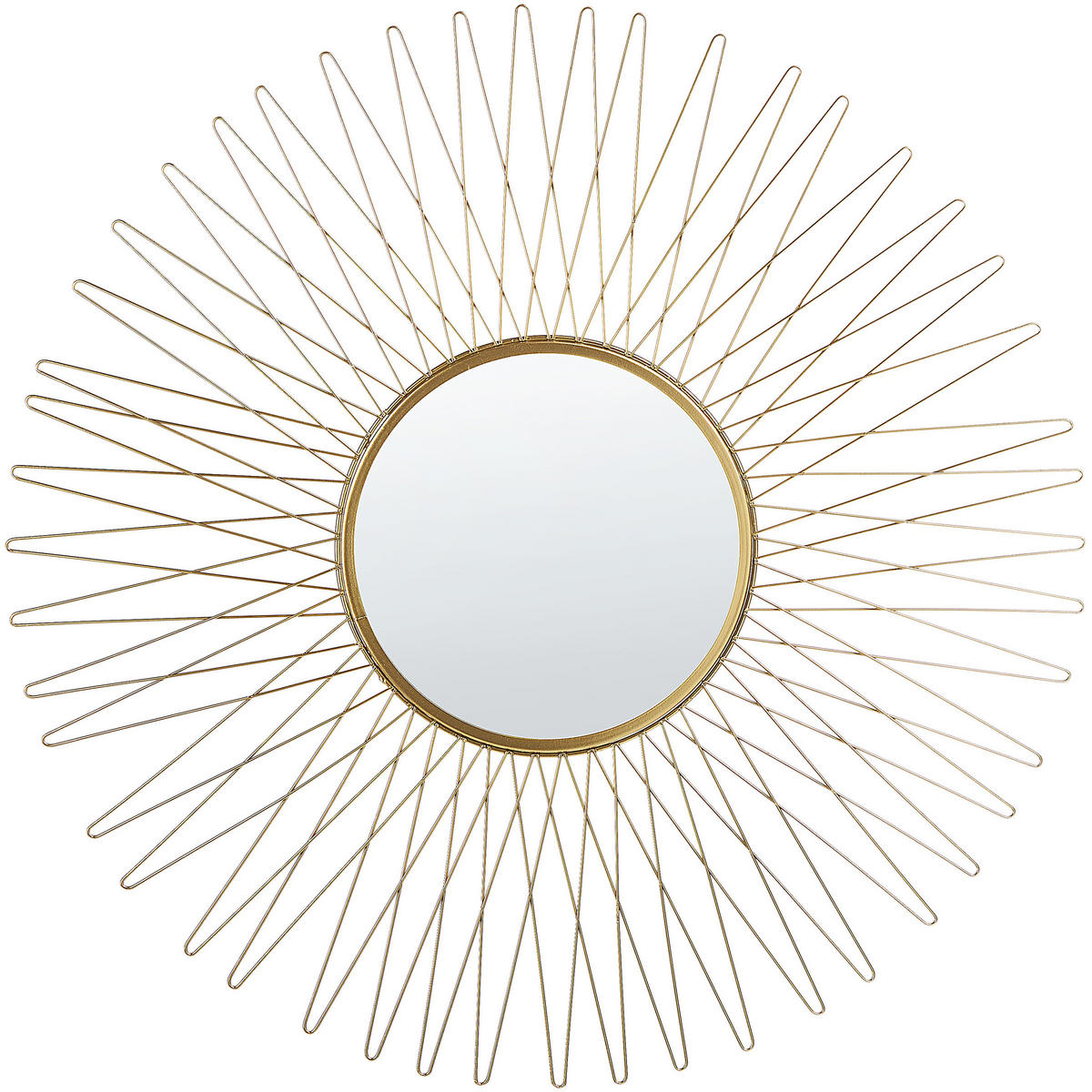 WANDSPIEGEL gold Sonnenform 70 cm Saumur - Goldfarben, Metall (70/4/70cm) - Beliani
