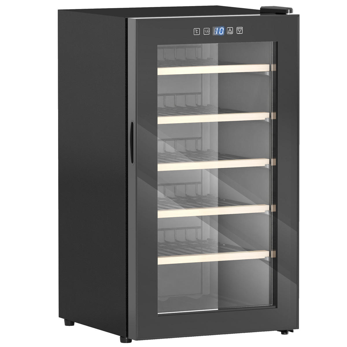 WEINKÜHLSCHRANK für 41 Weinflaschen, 91 Liter Kapazität, LED-Anzeige, Schwarz - Schwarz, Metall (45.1/79.8/53.8cm) - HOMCOM