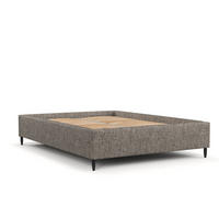 POLSTERBETT Larch Brown 180/200 cm im Webstoff - Schwarz/Naturfarben, Holz/Holzwerkstoff (180/200cm) - Maison de Reve